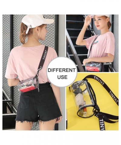 Women Transparent Shoulder Crossbody Bag Designer Fashion Handbag Purse Shoulder Strap Zipper S1-white $10.25 Shoulder Bags