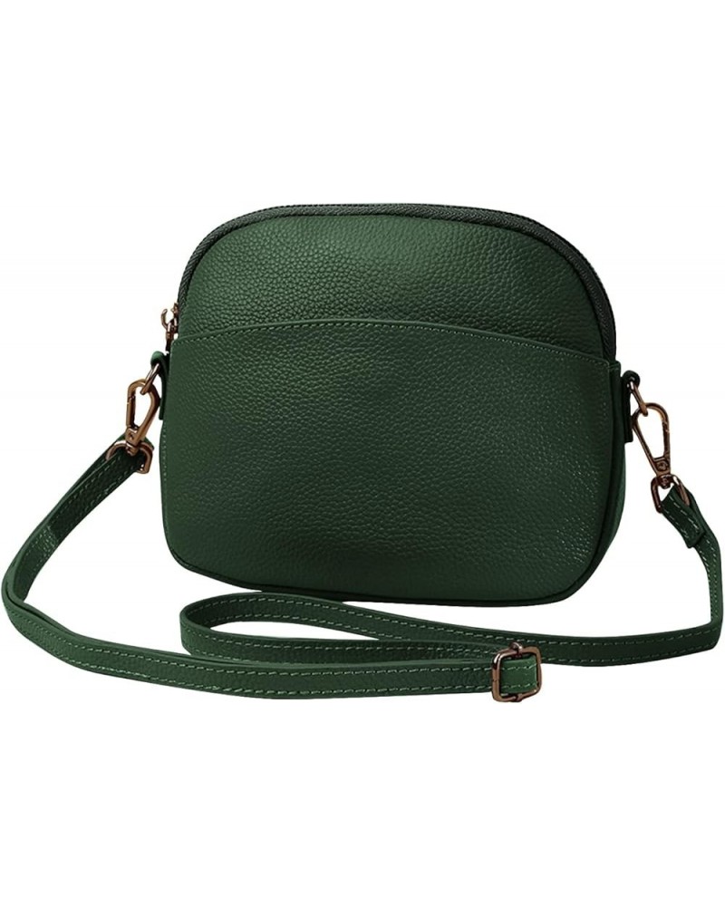 Women Shoulder Bags Genuine Leather Purse Lightweight Satchel for Sport Work Hiking Shop Crossbody Bag Green Green $33.16 Totes