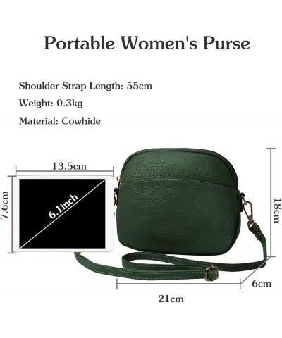 Women Shoulder Bags Genuine Leather Purse Lightweight Satchel for Sport Work Hiking Shop Crossbody Bag Green Green $33.16 Totes