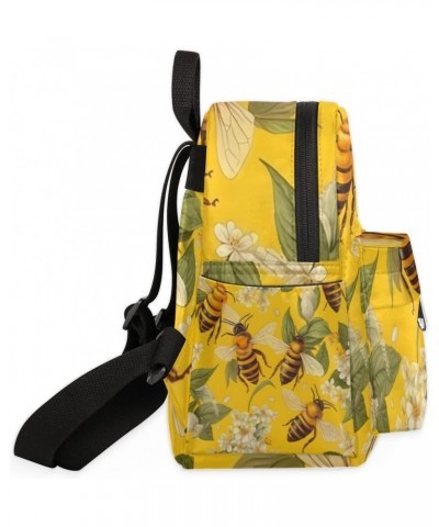 Flower Bee Pattern Small Backpack for Women Ladies Mini Backpack Travel Casual Backpack Purse Satchel Daypack $24.46 Backpacks