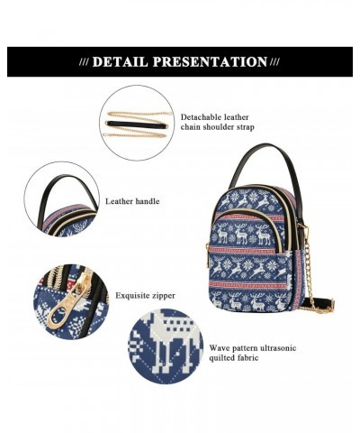 Christmas Deer Strips Crossbody Bags for Women Crossbody Bag Cellphone Wallet Bag with Chain Strap for Travel $10.40 Crossbod...