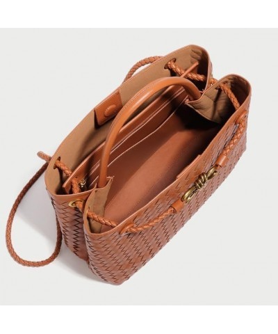 Woven Bags for Women Bowknot Small Tote Hobo Shoulder Crossbody Bags PU Leather Handwoven Woven Purse Dark Brown $50.99 Shoul...