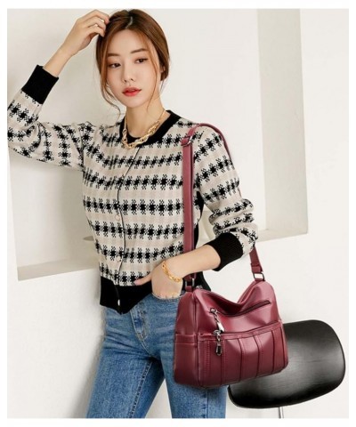 Purses for Women,Soft PU Leather Shoulder Bags Designer Handbags Ladies Hobo Bag, Crossbody Purse Pocketbooks 1-m789-wine Red...