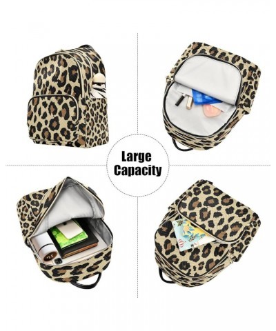 Fashion Backpack Mini Backpack Purse Casual Daily Backpack Leopard Yellow for Travel for College Work Medium $14.28 Backpacks