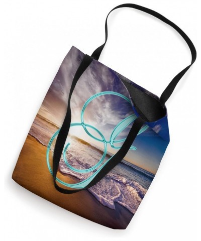 G Teal Beach Ocean Sunset Sand Wave Initial Letter Name Tote Bag $10.93 Totes