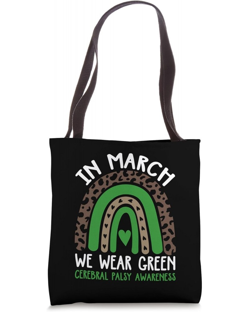 In March We Wear Green Cerebral Palsy Awareness Month CP Tote Bag $14.24 Totes