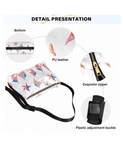 Memorial Day Us Flags Hobo Shoulder Bag for Women Men PU Leather Crossbody Bag Slouchy Tote Handbags for Shopping Working Tra...