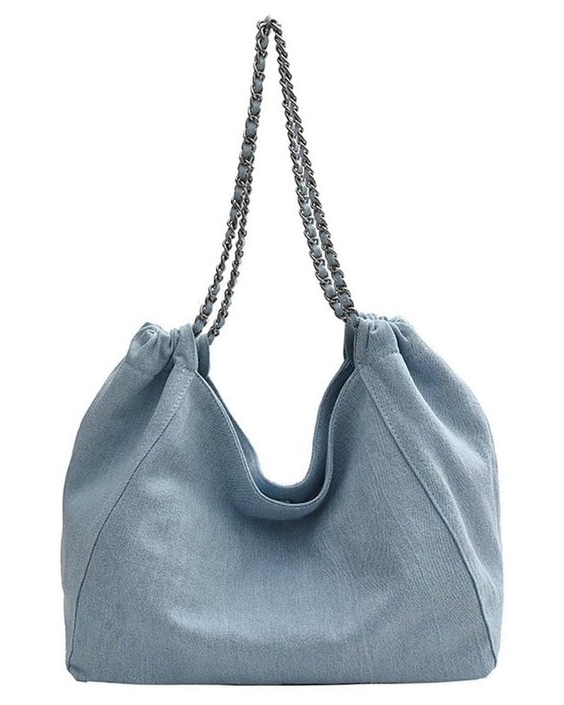 Large bag, casual bag, portable underarm bag, tote bag Light Blue $34.40 Totes