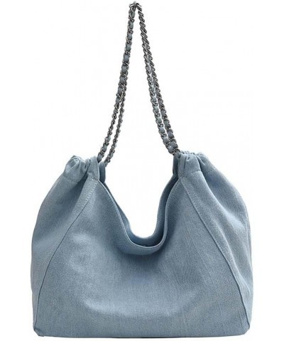 Large bag, casual bag, portable underarm bag, tote bag Light Blue $34.40 Totes