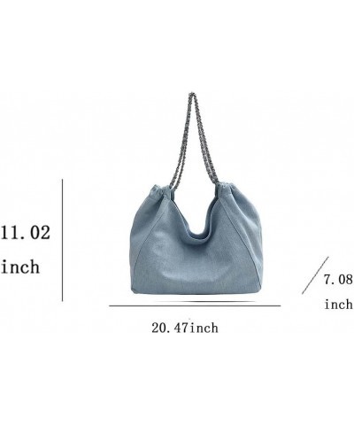 Large bag, casual bag, portable underarm bag, tote bag Light Blue $34.40 Totes