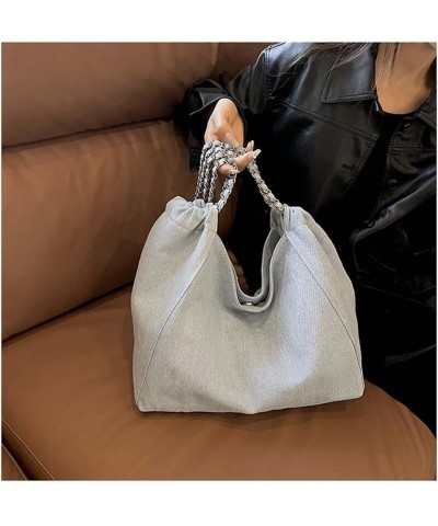 Large bag, casual bag, portable underarm bag, tote bag Light Blue $34.40 Totes