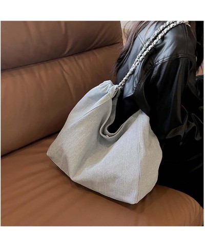 Large bag, casual bag, portable underarm bag, tote bag Light Blue $34.40 Totes