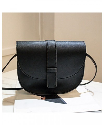 Fashion Women Artificial Leather Solid Color Shell Bag Phone Bag Shoulder Bag women's crossbody (Black, One Size) $9.00 Shoul...