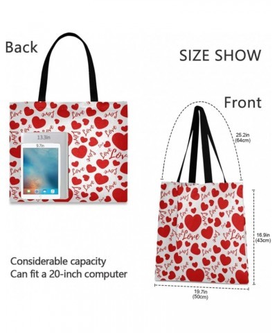 Canvas Tote Bag for Women with Pocket,Canvas Tote Purse Work Tote Bag Canvas Shopping Bag Valentine 4 $12.87 Totes