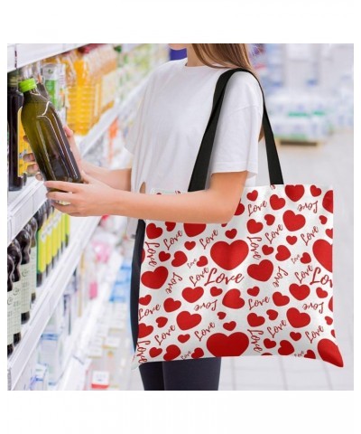 Canvas Tote Bag for Women with Pocket,Canvas Tote Purse Work Tote Bag Canvas Shopping Bag Valentine 4 $12.87 Totes