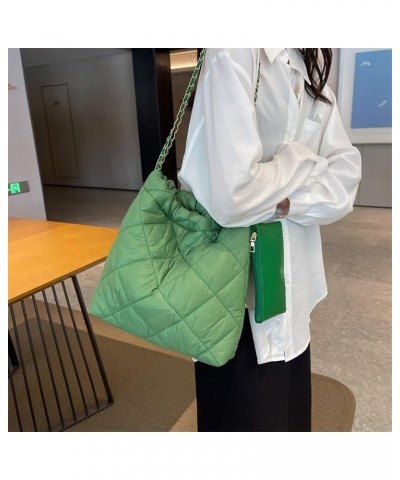 Women Tote Bag Large Capacity Nylon Clutch Bag Fashionalbe Crossbody Bag Embroidery Thread Simple Female Handbag for Green $8...