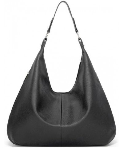 Hobo Bag for Women, Leather Tote Bag, Shoulder Purse Handbag with Zipper Black $17.04 Totes