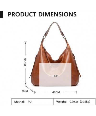 Hobo Bag for Women, Leather Tote Bag, Shoulder Purse Handbag with Zipper Black $17.04 Totes