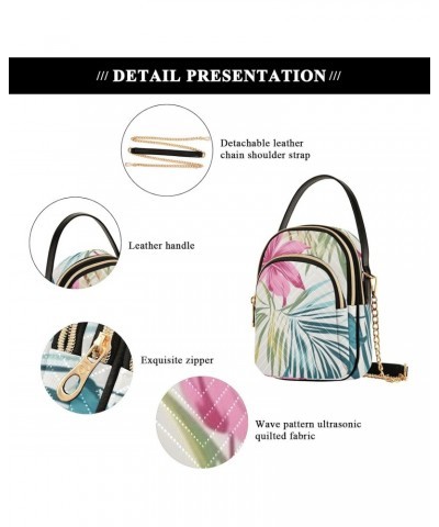 Botanical Colorful Leaves Women's Crossbody Handbags with Zipper, Casual Leather Cell Phone Purse Crossbody Bags for Ladies $...