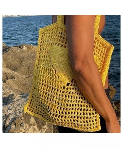 Raffia Tote Bag for Women Summer Beach,Crochet Bags,Hand Knitted Crossbody Bag Camel $40.80 Totes