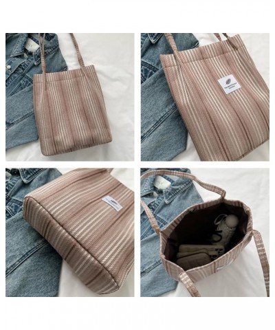 Casual and Trendy Corduroy Tote Bucket Bag Sling Shoulder Bags Handbag Satchel for Daily Shopping or Dates Gray $8.81 Crossbo...