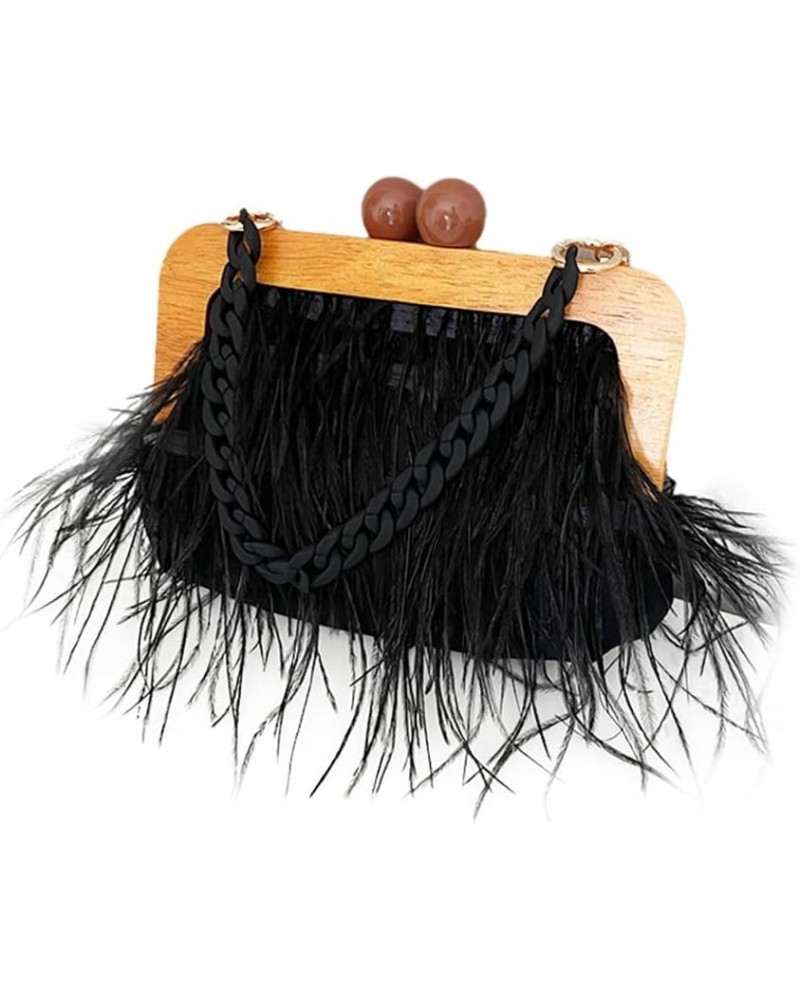 Women Fashion Evening Bag Pleated Tassel Handbag Underarm Bag with Pearl Chain for Party A-black $28.61 Evening Bags