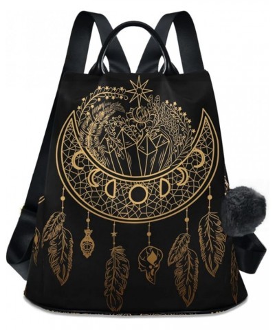 Wolf Dream Catcher Boho Backpack Purse for Women Rucksack Anti Theft Fashion Travel Lightweight Ladies Shoulder Bag Moon Drea...