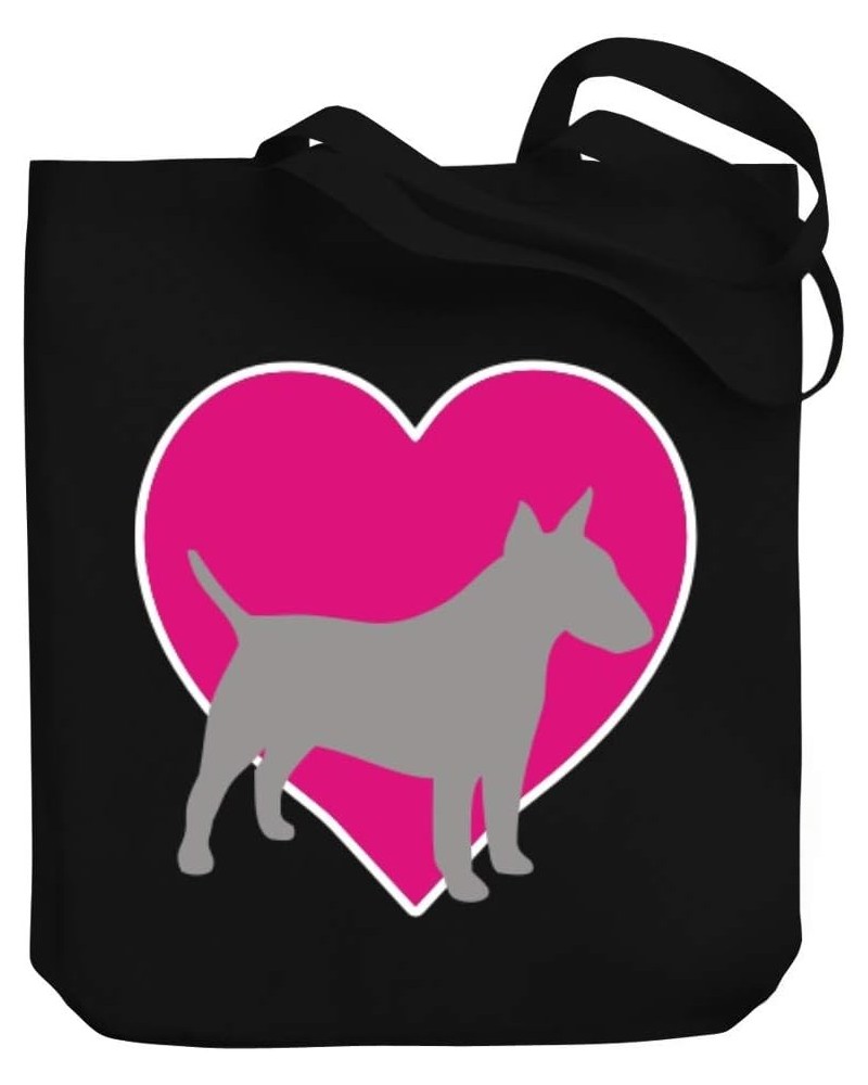 Bull Terrier heart love Canvas Tote Bag 10.5" x 16" x 4 $22.79 Totes