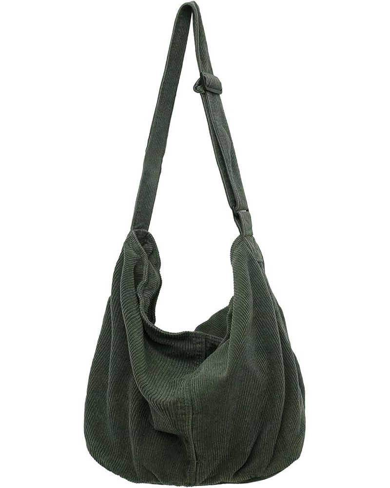 Corduroy Tote Bag Women Shoulder Bag Handbag Big Capacity Hobo Bag Casual Work Shopping Green $13.45 Totes