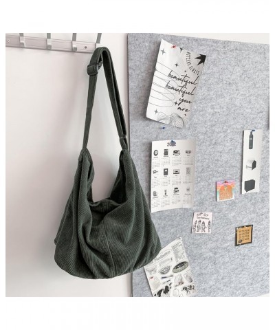 Corduroy Tote Bag Women Shoulder Bag Handbag Big Capacity Hobo Bag Casual Work Shopping Green $13.45 Totes