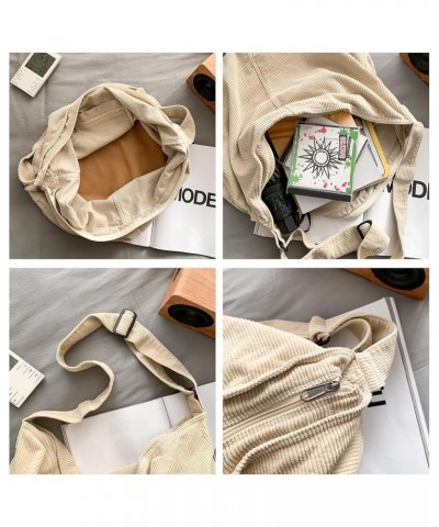 Corduroy Tote Bag Women Shoulder Bag Handbag Big Capacity Hobo Bag Casual Work Shopping Green $13.45 Totes