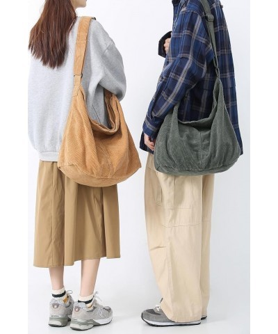 Corduroy Tote Bag Women Shoulder Bag Handbag Big Capacity Hobo Bag Casual Work Shopping Green $13.45 Totes