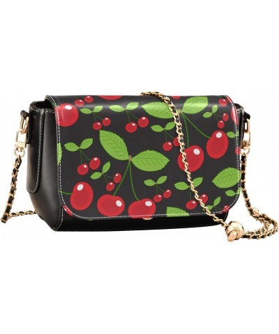 Cherry Women's Crossbody Bag, Fashionable Flap Shoulder Chain Bag with Adjustable Shoulder Strap $22.79 Crossbody Bags