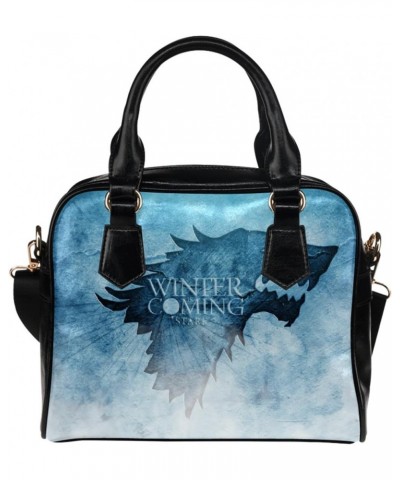 House Stark Winter Is Coming Print High-grade PU Leather Female Women Shell Shoulder Handbgas Crossbody Bags $16.19 Shoulder ...