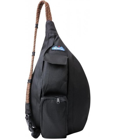 Mini Rope Sling Pack with Adjustable Rope Shoulder Strap Jet Black $23.95 Crossbody Bags