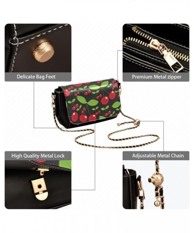 Cherry Women's Crossbody Bag, Fashionable Flap Shoulder Chain Bag with Adjustable Shoulder Strap $22.79 Crossbody Bags