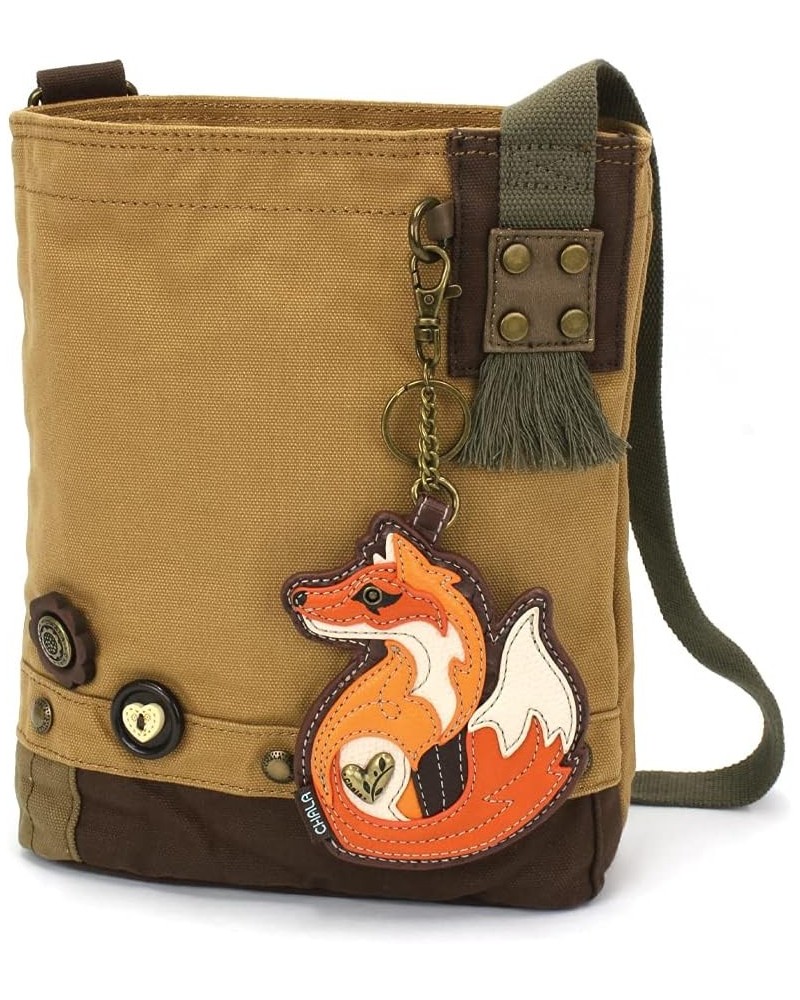 Patch Cross-Body Women Handbag Canvas Messenger Bag Fox a - Brown $26.56 Crossbody Bags