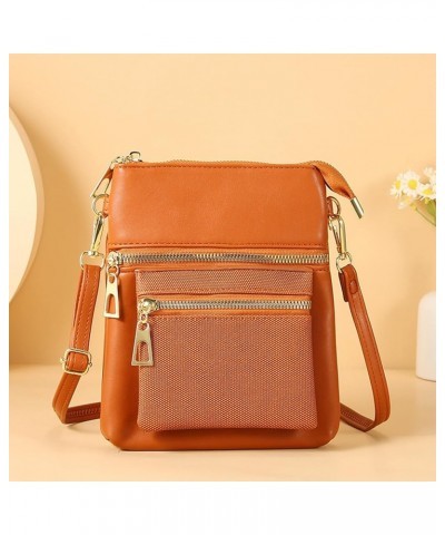 Bayetss Mini Over Shoulder Handbag for Women Versatile Soft Leather Small Crossbody Purse with Zipper Pockets Brown $9.20 Cro...