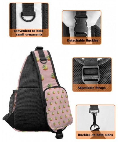 Sling Bag Crossbody Bag for Women Men Summer Welcom Lemon Wreath Black White Plaid Waterproof Hiking Backpack Lightweight Che...