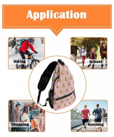 Sling Bag Crossbody Bag for Women Men Summer Welcom Lemon Wreath Black White Plaid Waterproof Hiking Backpack Lightweight Che...