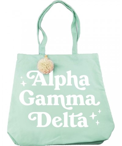 Alpha Gamma Delta Retro Pom Pom Tote Bag $10.40 Totes