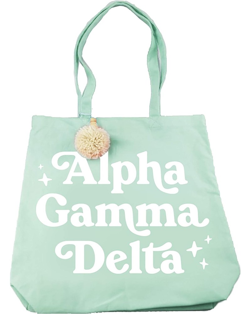 Alpha Gamma Delta Retro Pom Pom Tote Bag $10.40 Totes