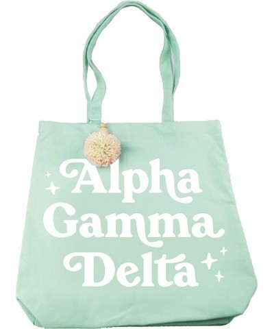 Alpha Gamma Delta Retro Pom Pom Tote Bag $10.40 Totes