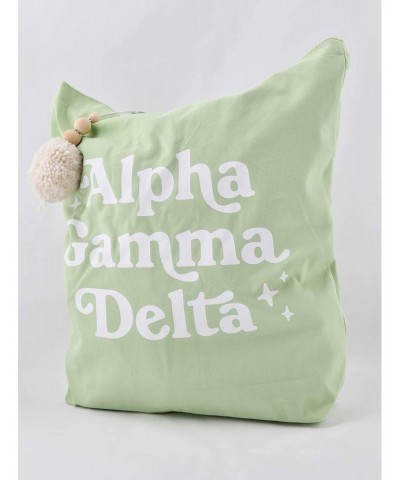 Alpha Gamma Delta Retro Pom Pom Tote Bag $10.40 Totes