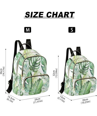 Women Backpack Watercolor Tropical Palm Leaves Anti-Theft Travel Backpack with Luggage Belt Durable Lightweight Handbag Lady ...