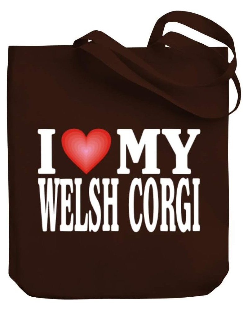 I LOVE Welsh Corgi Canvas Tote Bag 10.5" x 16" x 4 $20.39 Totes