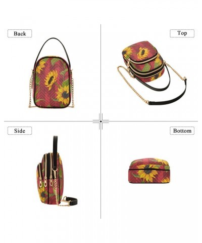 Sunflower Crossbody Bag for Women Cell Phone Purse Wallet with Removable Chain Shoulder Handbag for Travel Work Passport Phon...