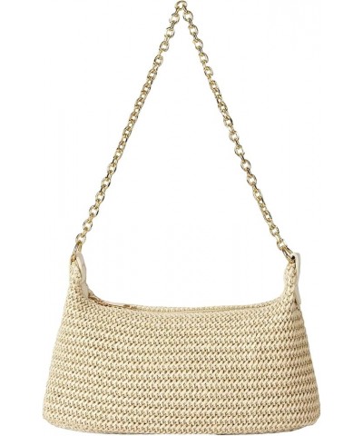 Women's Straw Woven Shoulder Bag Tote Handbag Summer Beach Purse Beige $16.10 Totes