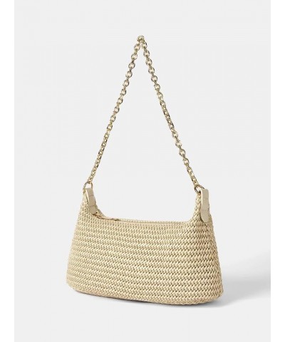 Women's Straw Woven Shoulder Bag Tote Handbag Summer Beach Purse Beige $16.10 Totes