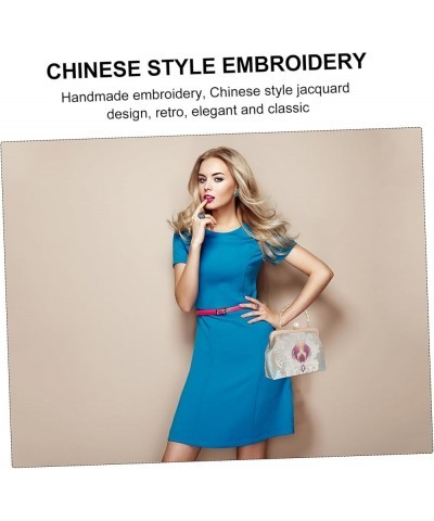 1pc Cheongsam Handmade Bag Vintage Party Wallets brocade handbag messenger bag for women Floral Clasp Blue $12.42 Totes